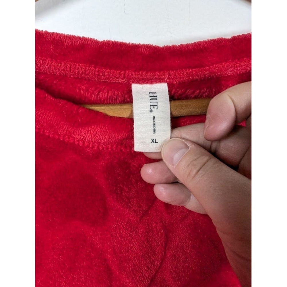 HUE Women's Fleece Pullover Top Size XL Valentine's Day Heart Love Cozy Soft - Picture 5 of 7